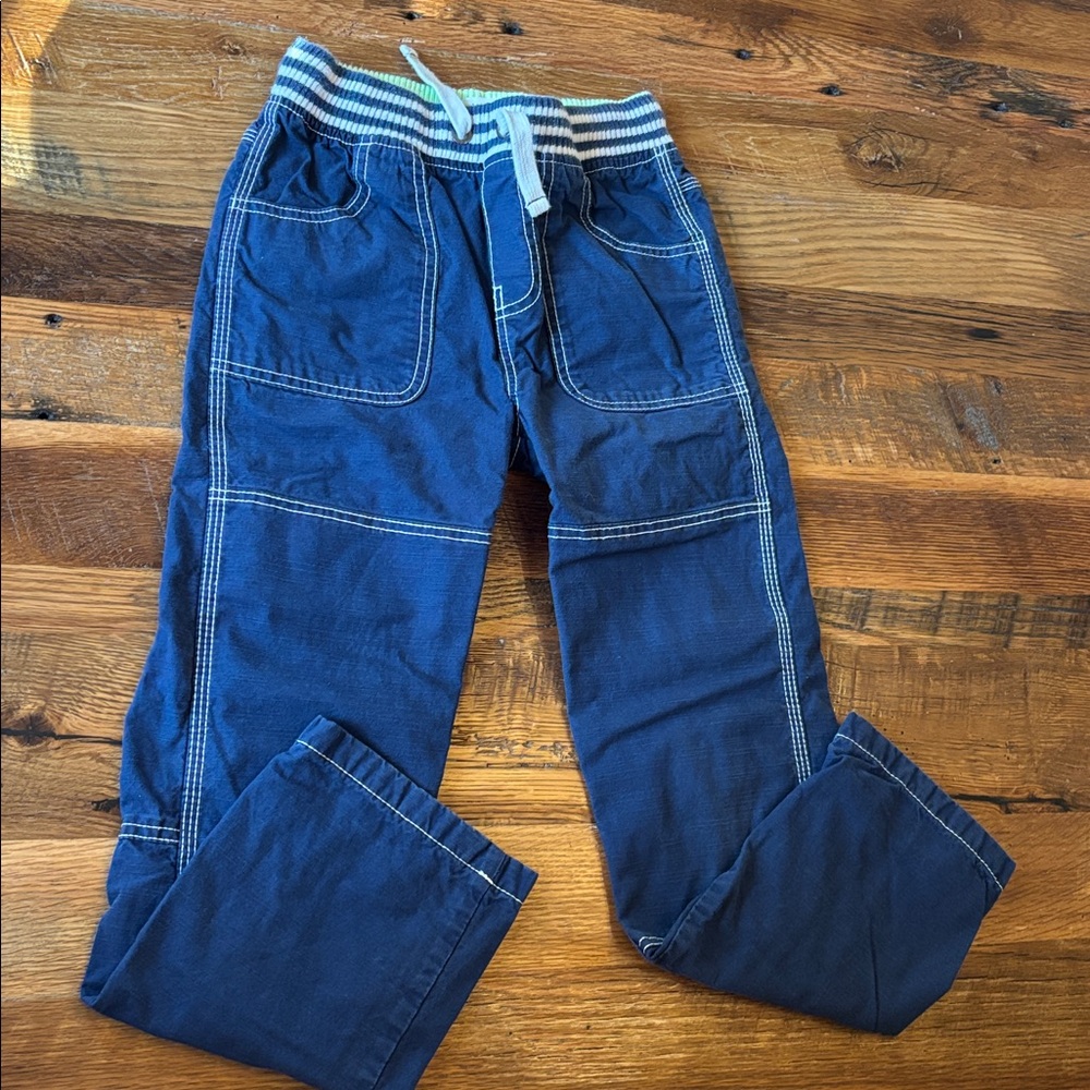 Mini Boden Navy Blue Casual Pants with Striped Waistband size 9Y